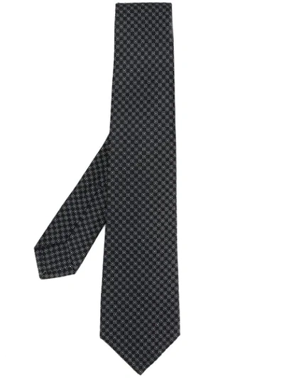 Shop Kiton Micro Print Tie - Black