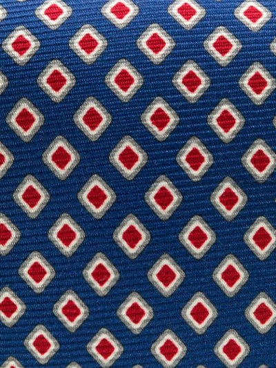 Shop Kiton Geometric Print Tie - Blue