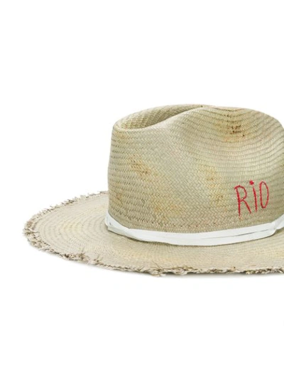 Shop Nick Fouquet Embellished Sun Hat - Neutrals