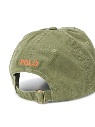 Shop Polo Ralph Lauren Embroidered Logo Baseball Cap In Green