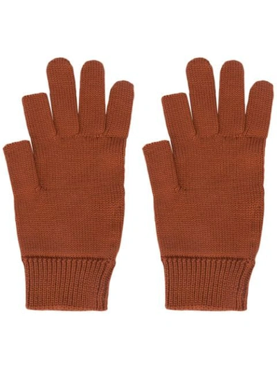 Shop Rick Owens Full And Fingerless Gloves In Red