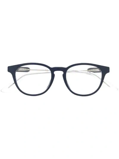 Shop Gucci Oval Frame Glasses In Blue