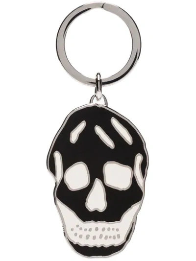 Shop Alexander Mcqueen Skull Keyring In Black