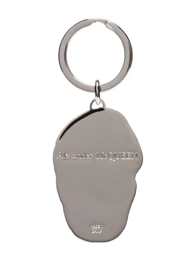 Shop Alexander Mcqueen Skull Keyring In Black