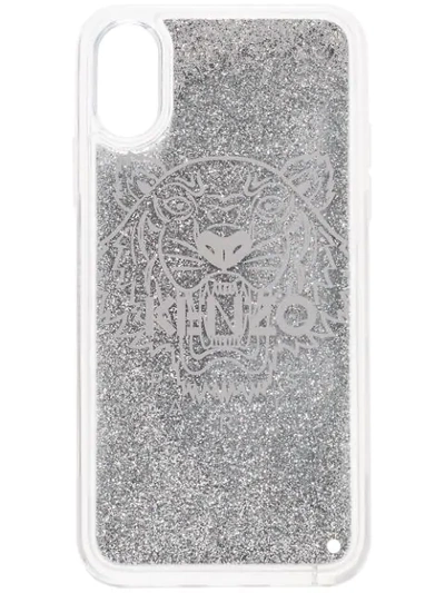 Shop Kenzo Iphone X Glitter Logo Case In Metallic