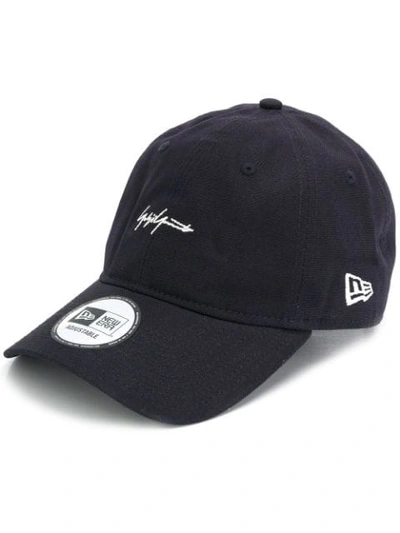 Shop Yohji Yamamoto Logo Baseball Cap In Blue