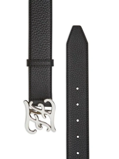 Shop Fendi Karligraphy Buckle Belt In Black