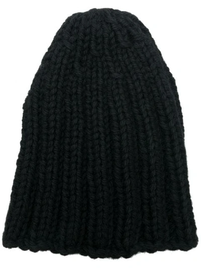 Shop Junya Watanabe Knitted Beanie In Black