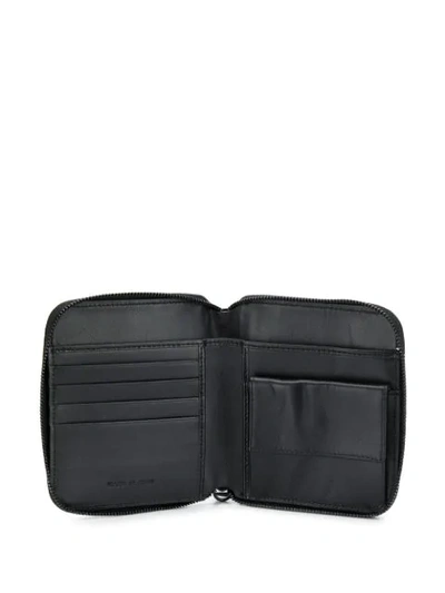 Shop Palm Angels Strap Zipped Wallet In Black