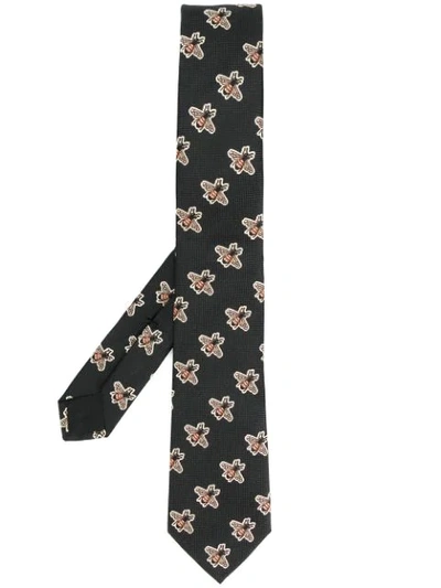 Shop Gucci Bee Patch Tie In Black