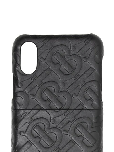 Shop Burberry Monogram Leather Iphone X/xs Case In Black