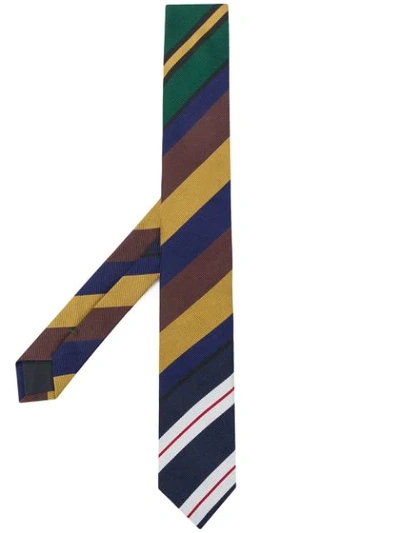 Shop Prada Diagonal Striped Tie - Green