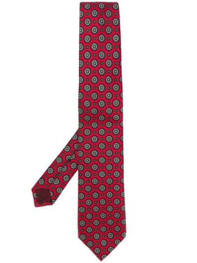 Shop Gucci Floral Embroidered Tie In Red