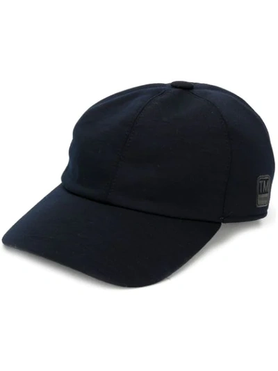 Shop Z Zegna Side Logo Jersey Baseball Cap - Blue