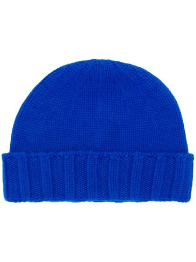 Shop Drumohr Knitted Beanie Hat - Blue