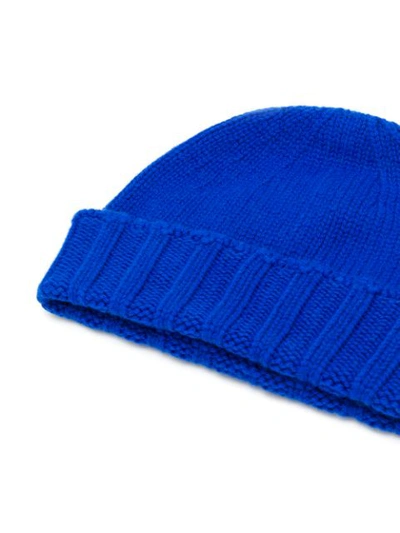 Shop Drumohr Knitted Beanie Hat - Blue