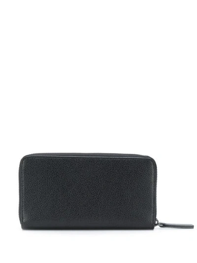 Shop Emporio Armani Embossed Logo Zip-around Wallet In Black