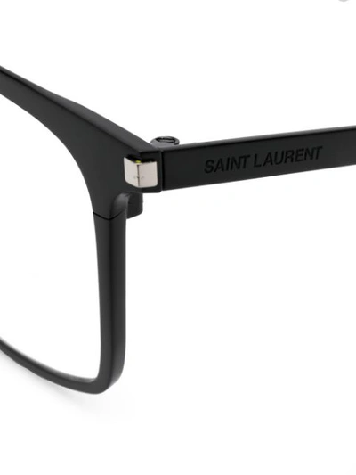 Shop Saint Laurent Rectangle Frame Glasses In Black