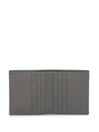 Shop Prada Colour Block Bi-fold Wallet In Orange