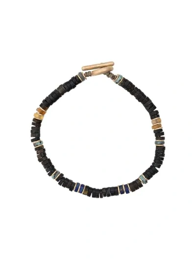 Shop M Cohen Contrast Beaded Bracelet In Black