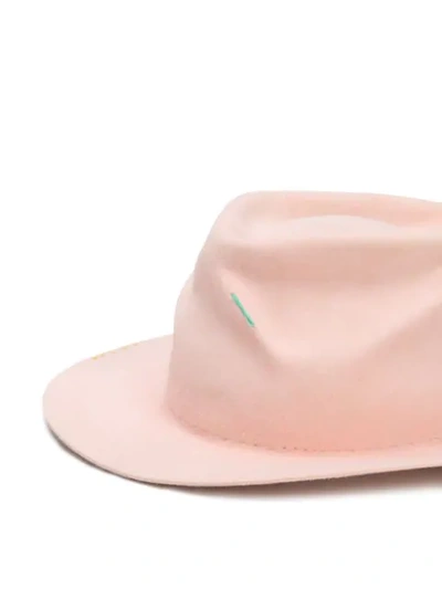 NICK FOUQUET EMBROIDERED STRIPE DETAIL HAT - 粉色