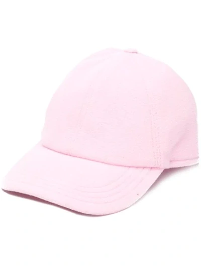 Shop Msgm Embroidered Logo Baseball Cap In Pink