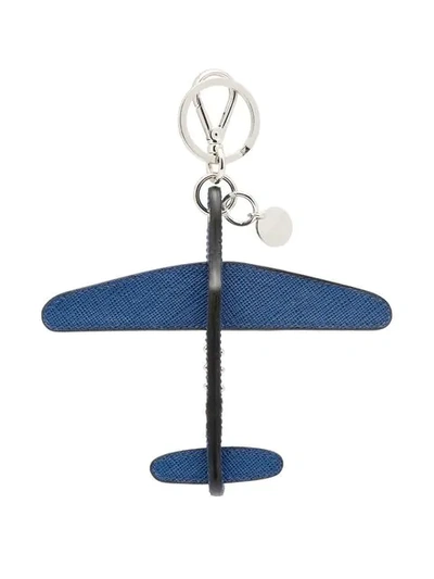 Shop Prada Saffiano Aeroplane Key Trick - Blue