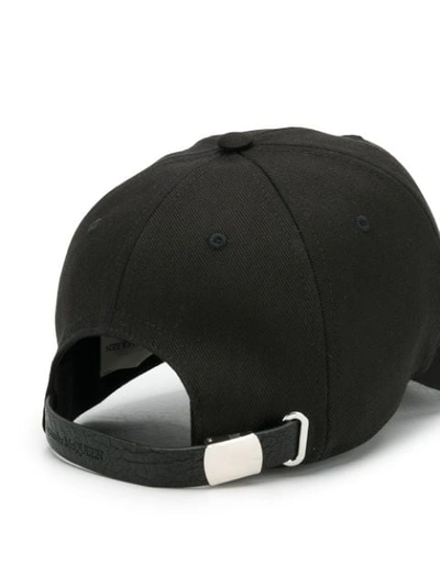 Shop Alexander Mcqueen Bullion Skull Print Baseball Hat In 1000 Black
