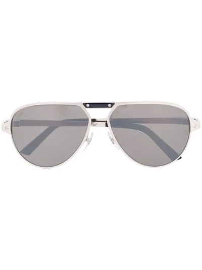 CARTIER AVIATOR SUNGLASSES - 银色