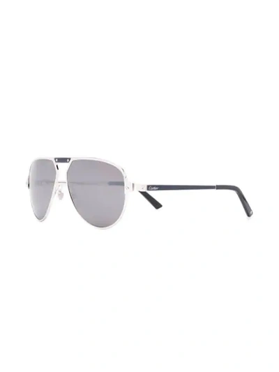 Shop Cartier Klassische Pilotenbrille In Silver