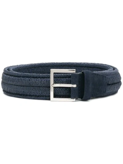 Shop Orciani Vegetable Fibre Belt In Blue