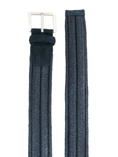 Shop Orciani Vegetable Fibre Belt In Blue