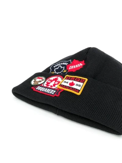 Shop Dsquared2 Logo Patch Beanie In Black