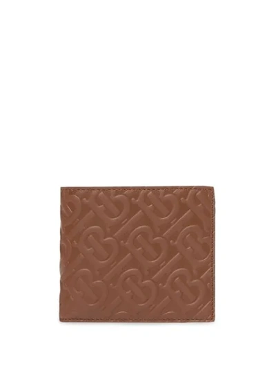 Shop Burberry Monogram Leather International Bifold Wallet In Brown