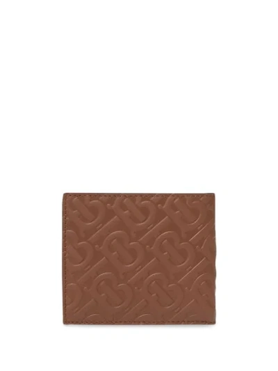 Shop Burberry Monogram Leather International Bifold Wallet In Brown