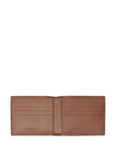 Shop Burberry Monogram Leather International Bifold Wallet In Brown