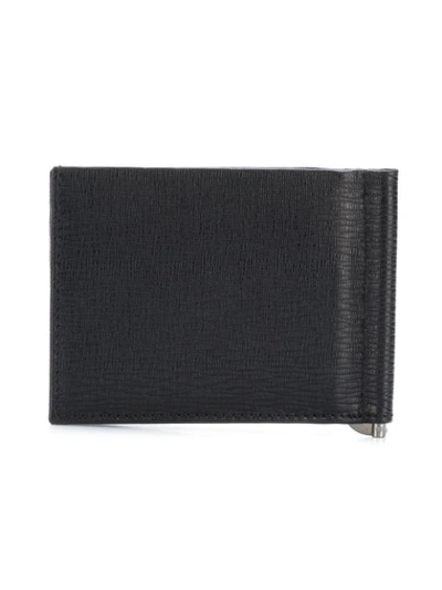 Shop Ferragamo Textured Bifold Cardholder In Black