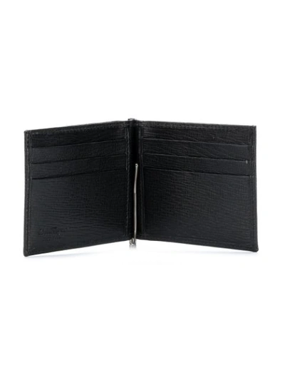 Shop Ferragamo Textured Bifold Cardholder In Black