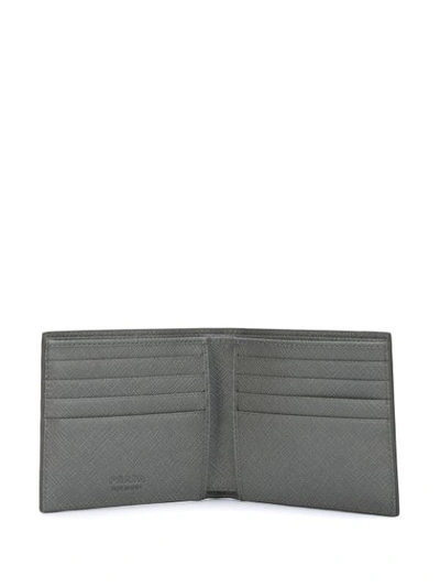 Shop Prada Logo Wallet In Grey