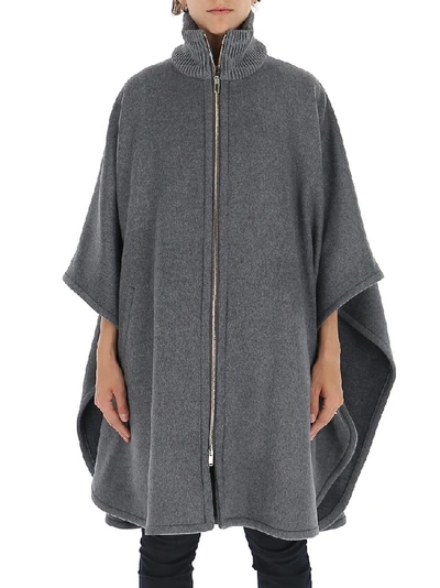 Shop Stella Mccartney Zipped Cape In Grey