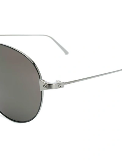 Shop Cartier Santos Sunglasses In Metallic