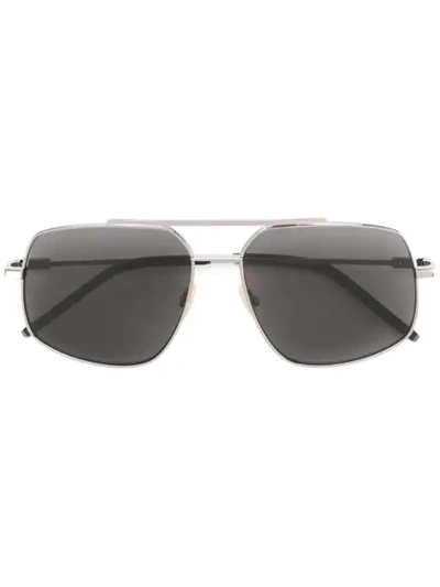 Shop Fendi Aviator Sunglasses In Metallic