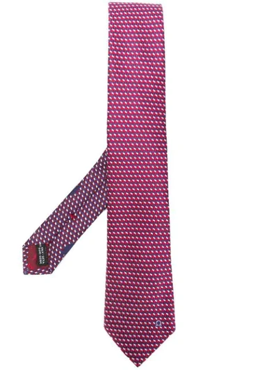 Shop Ferragamo Salvatore  Cube Print Tie - Red