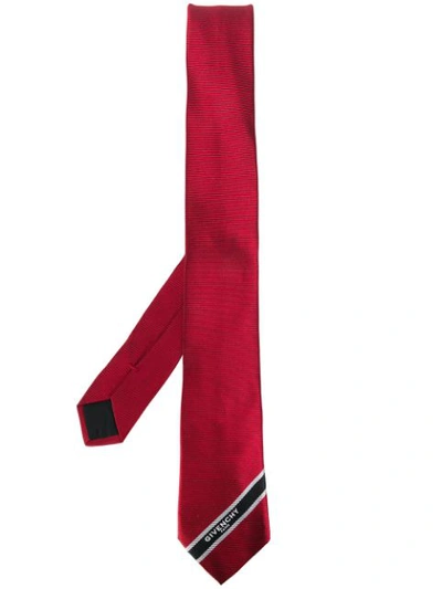 Shop Givenchy Jacquard Tie In Red