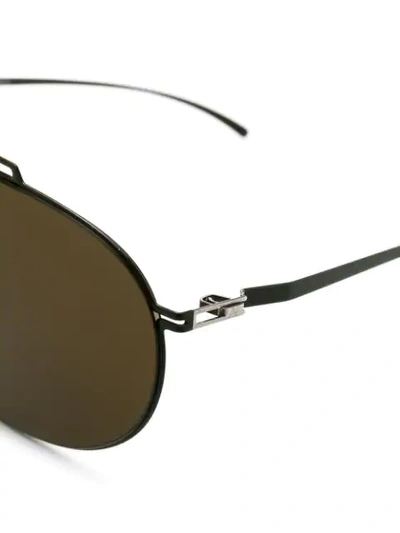 Shop Mykita X Maison Margiela Essential Pilot-frame Sunglasses In Green