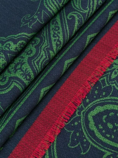 Shop Etro Paisley Print Scarf In Blue