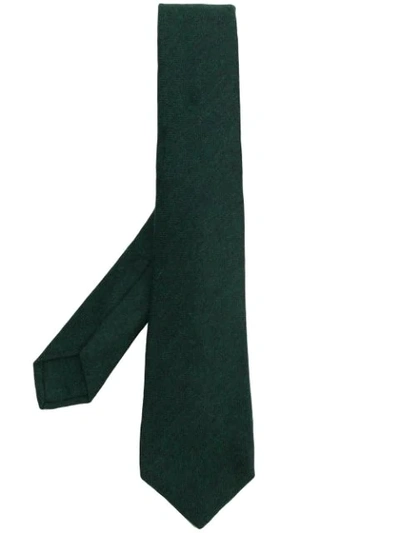 Shop Kiton Cashmere Tie In Green