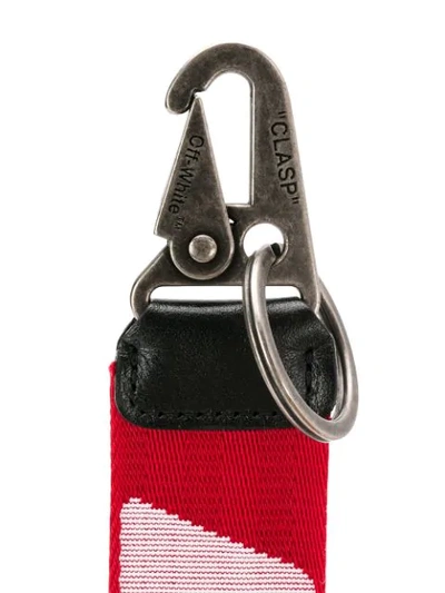 Shop Off-white Clasp Logo Keychain In Red