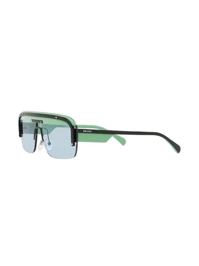 Shop Prada Square Shaped Sunglasses In Grün