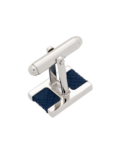 Shop Prada Rectangular Cufflinks In Silver